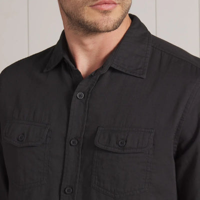 GRAYERS | BRANDO LIGHTWEIGHT DOUBLE CLOTH SHIRT - WASHED BLACK