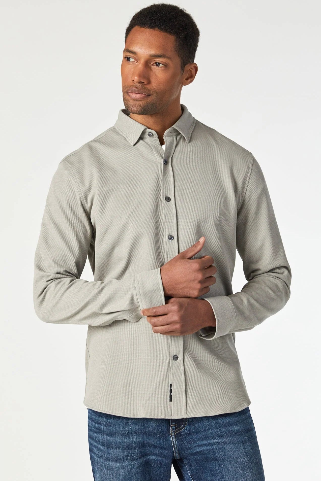 MAVI | Long Sleeve Button Up Shirt - Elephant Skin
