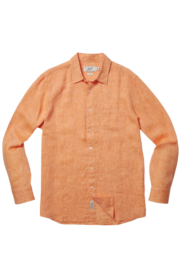 GRAYERS | Nantucket Yarn Dyed Linen Shirt - Orange