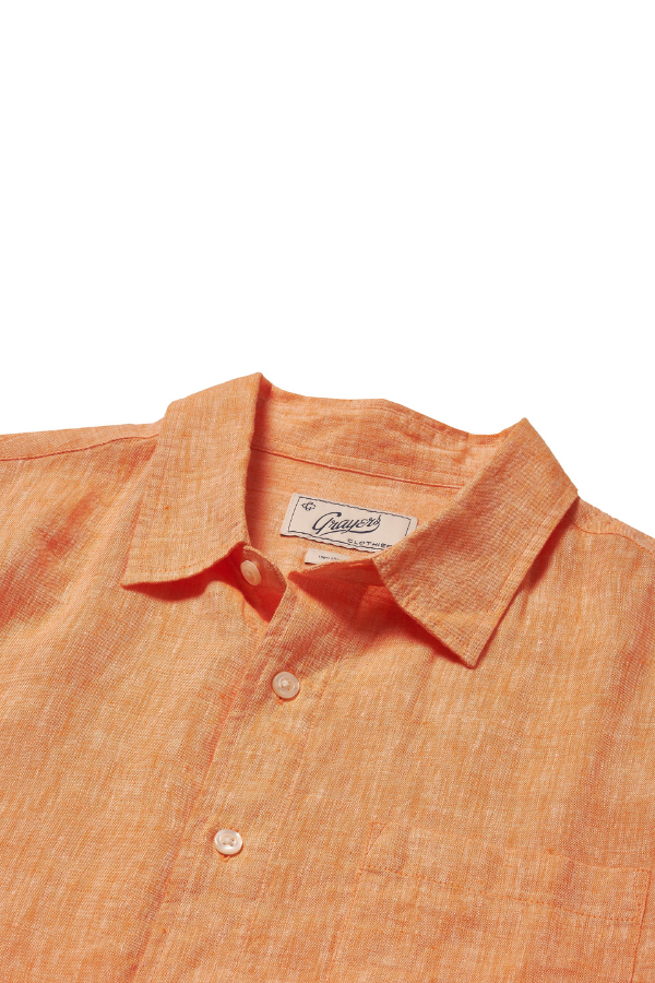 GRAYERS | Nantucket Yarn Dyed Linen Shirt - Orange