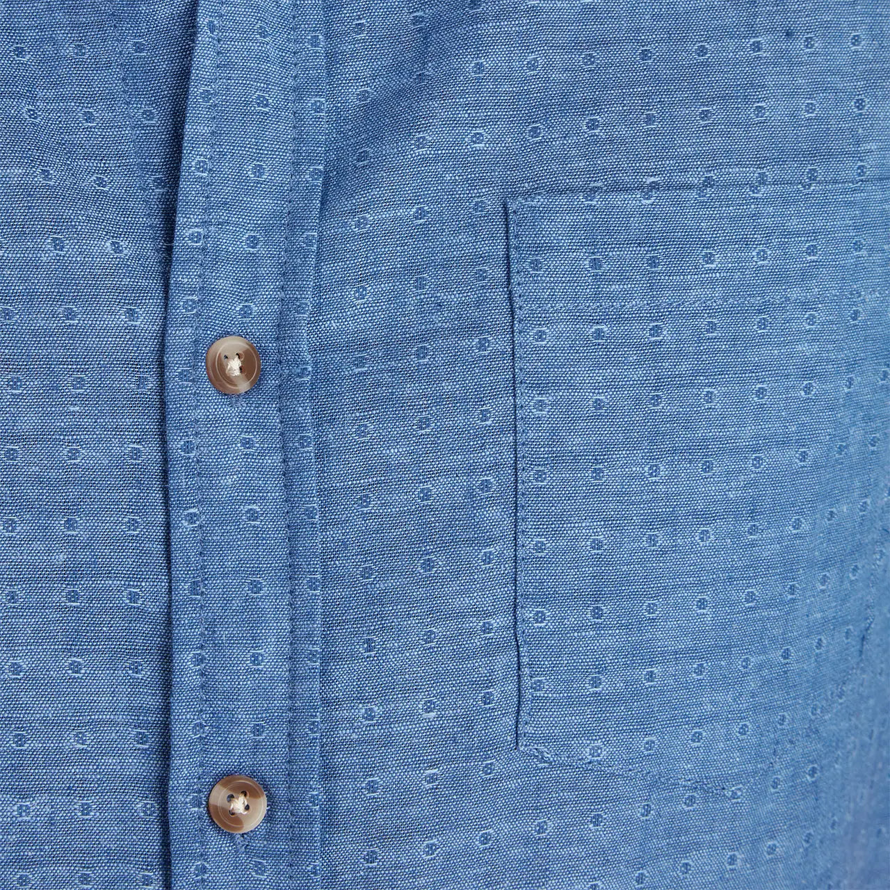 Andrew Jacquard Linen Cotton Chambray Shirt