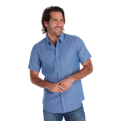 Andrew Jacquard Linen Cotton Chambray Shirt