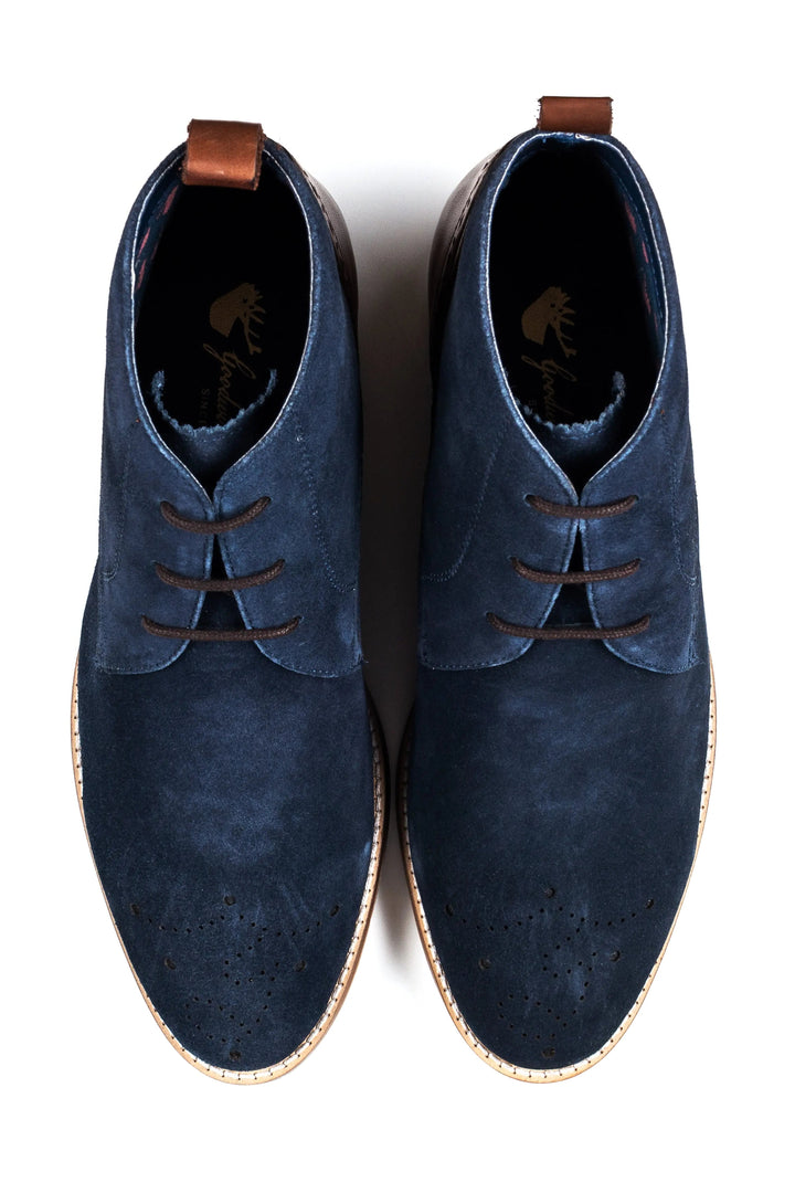 Eden Navy Suede Chukka Boot – Water-Resistant by Goodwin  display picture 2